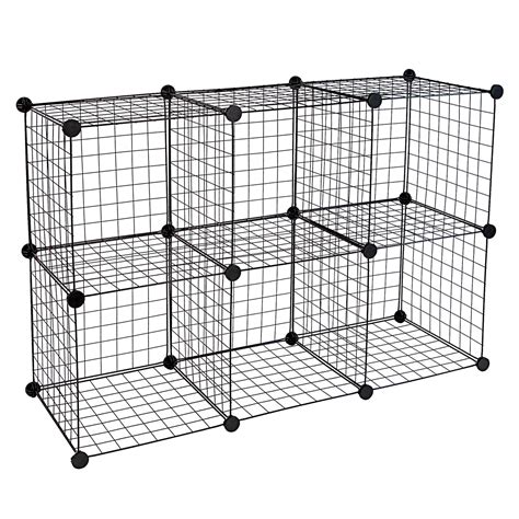 cube grid wire storage shelves.